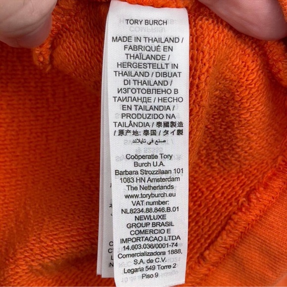 Tory Sport French Terry Chevron Hoodie Sweatshirt Orange Size Small Active - Picture 3 of 6